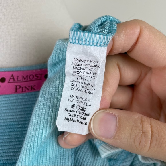 Almost Pink Blue White Tie Dye Open Front Cardigan Top Women Medium - Picture 4 of 5